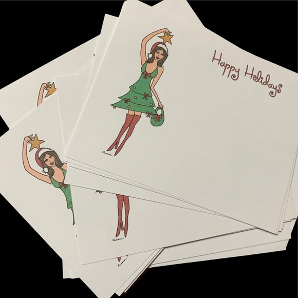 20 handmade Holiday Diva notecards with my artwork - Picture 2 of 3